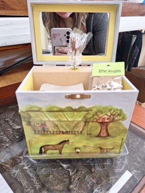 Hand-Painted Woodland Music Box - Green & Brown